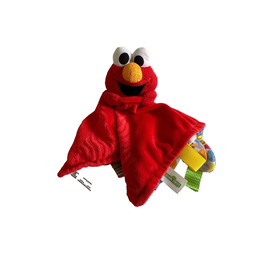Sesame Street Elmo Taggies Red Tags Baby Kid Lovey Security Blanket Plush Toy